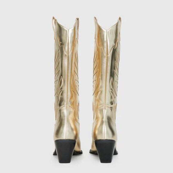 Billini Everlyn Cowboys Boots Gold Metallic NEW Women’s 8 - Picture 3 of 5